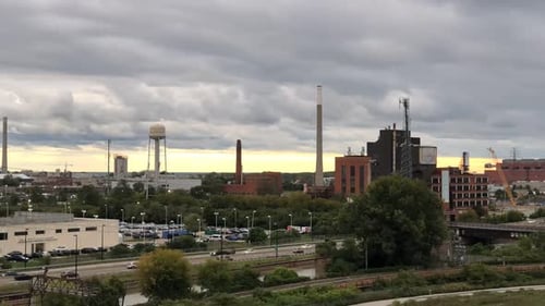 Time Lapse of clouds moving over Toronto East End
