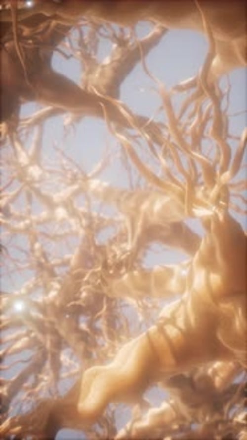 Journey Through a Neuron Cell Network Inside the Brain