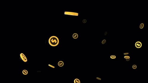 Smooth 3D Coin Rain Loop | Minimalist Background Animation