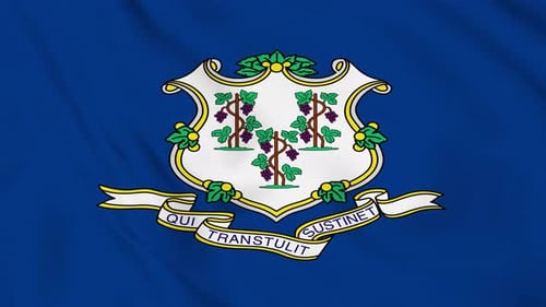 Realistic Waving Connecticut State Flag Animation