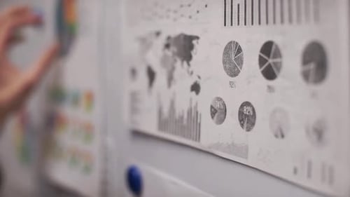 Reviewing Business Data on Whiteboard Presentation