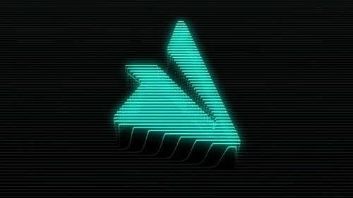 Animated Neon Arrow Icon Rotating Digital Glow