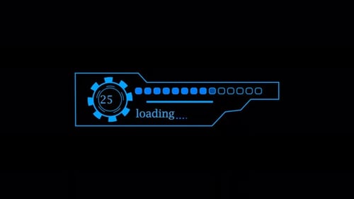 Futuristic Digital Loading Progress Bar HUD Animation