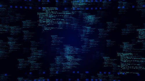 Scrolling Blue Digital Code Technology Abstract Background