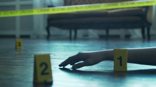 Crime Scene Hand on the Floor