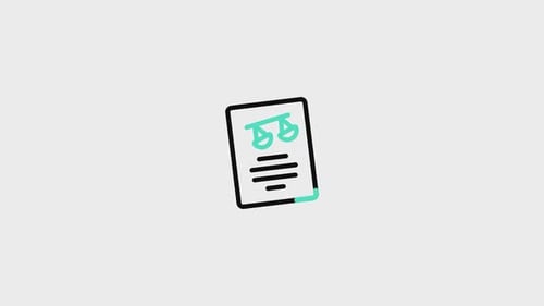 Animated Legal Document Icon with Scales of Justice