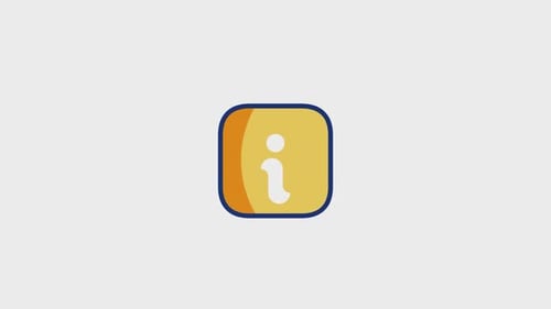 Flat Design Information Icon Pop Animation