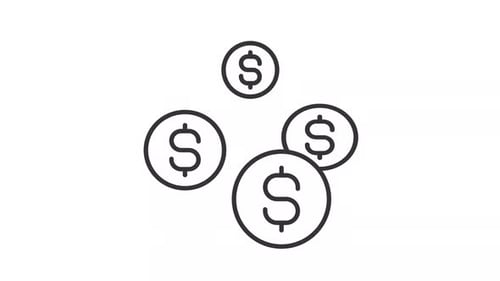 Bouncing Dollar Coin Icons Flat Design Animation