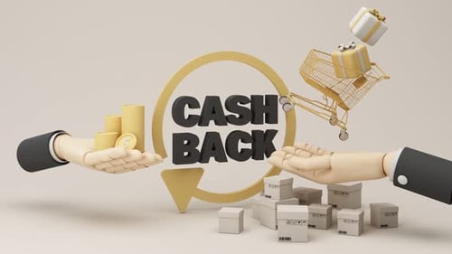3D Animated Cash Back Concept for E-commerce and Financial Rewards