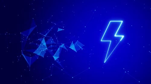 Plexus Background With Power Icon Loop