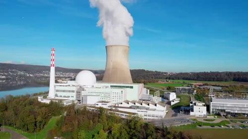 Swiss nuclear power plant steady 4k shoot