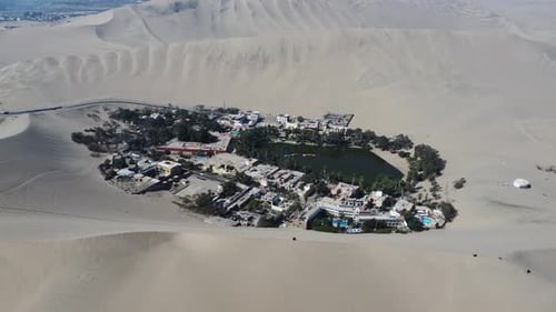 An oasis from a bird's-eye view. Huacachina