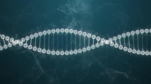 Blue DNA Structure Wireframe Abstract Background Medical Science and Genetic Biotechnology Concept