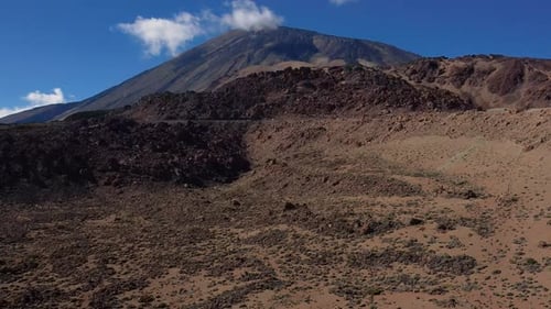 Aerial View of Teide Volcano Lava Field Tenerife Canary Islands