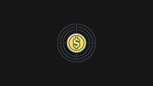 Animated Dollar Coin Target For Business Goals