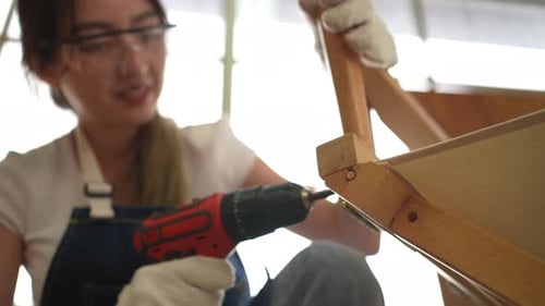 Carpenter workers working in workshop