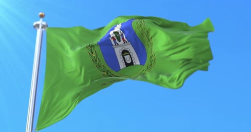 Realistic Animated Flag of Baranya County Hungary Waving