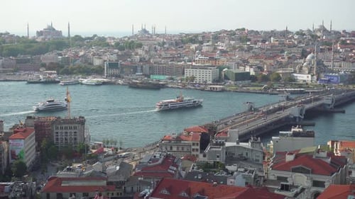 Fantastische Luftaufnahme des Goldenen Horns in Istanbul, Türkei