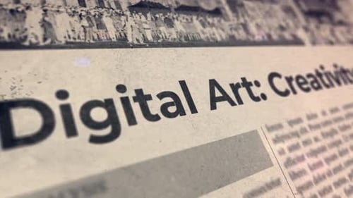 Retro Newspaper Headline Animation with Digital Art Text