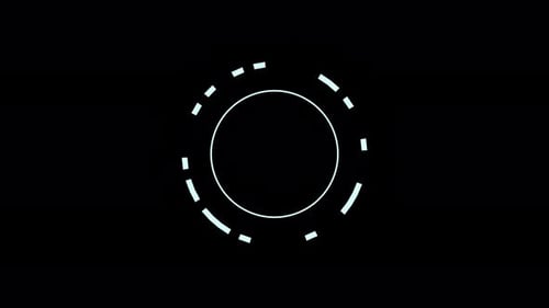 Target HUD element blue rings tapering seamless loop alpha channel 3d render. Display loading data