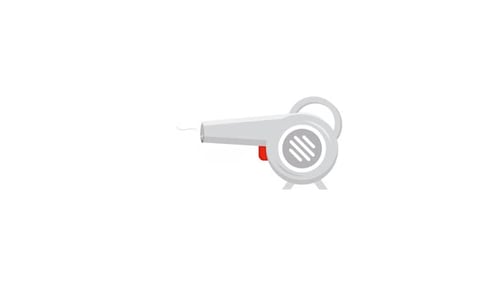 Flat Design Animated Whistle Blowing Animation