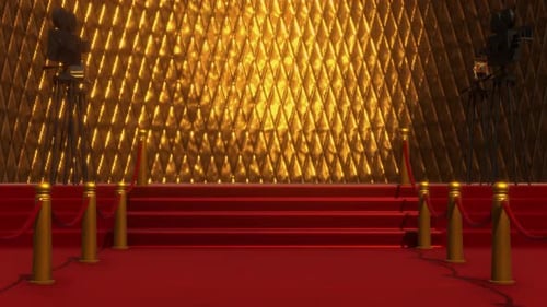 Red Carpet Awards Ceremony Golden Stage Entrance