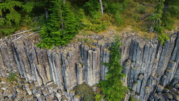 Stunning geometric basalt columns with drone flyaway to expose boulder ...