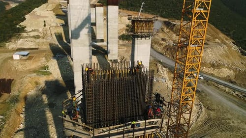 Workers Working in the Viaduct