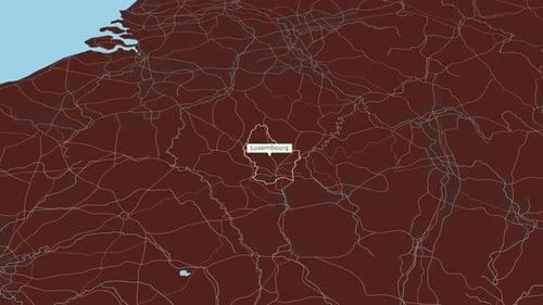 Flat Design Map Zoom Reveal of a Country Border