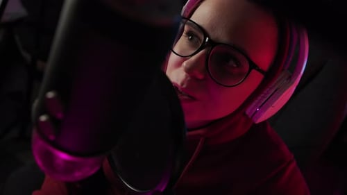 Singing into a Microphone with Headphones