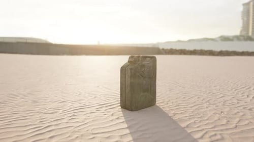 Old Rusted Fuel Can on the Beach