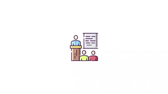 Modern Animated Profile Icon with Speech Bubble, Elements Motion ...