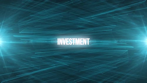 Digital Investment Text Reveal with Futuristic Network Lines