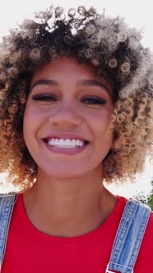 Portrait of Young Beautiful Latin American Woman Smiling at Camera