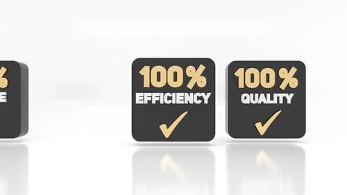 3D Animated Corporate Service Quality Metrics Blocks