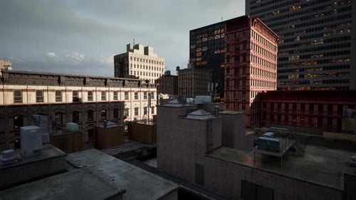 Una vista de una ciudad con edificios altos