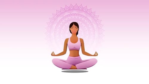 Yogatag mit Frauenanimation