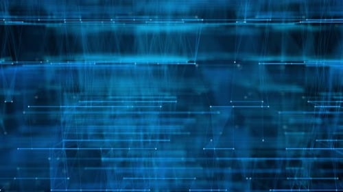 Futuristic Blue Digital Network Connection Loop Background