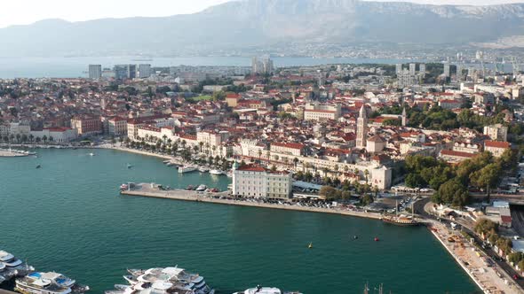 Aerial View Of Old Downtown Split, Croatia - drone shot, Holidays Stock ...