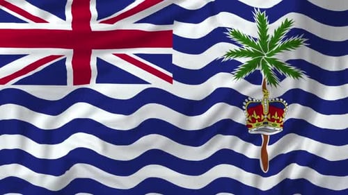 British Indian Ocean Territory Flag Realistic Waving Loop