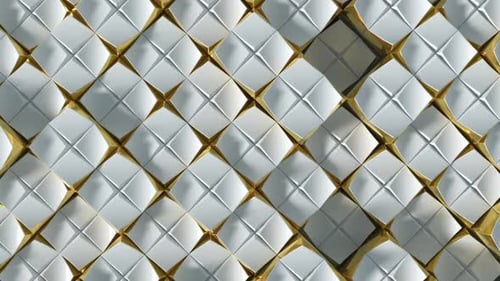 Seamless White and Gold Geometric Pattern Motion Background