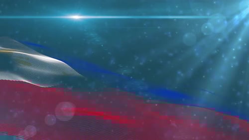 Modern Philippines Flag Waving Animation with Light Rays