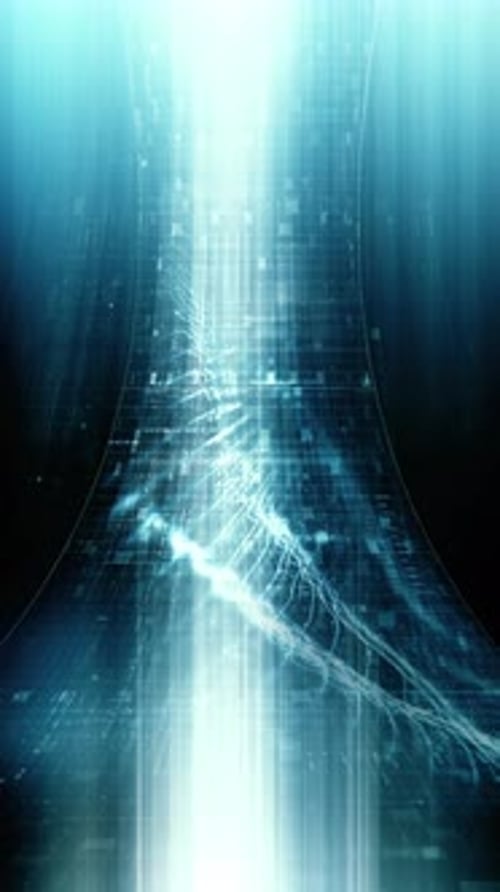 Futuristic data network visualization with glowing digital streams 13