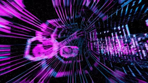3D-Render-Hintergrund, futuristischer kosmischer Warptunnel
