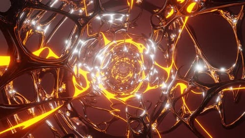Orange and White Organic Dimension VJ Loop Background Animation in 4K