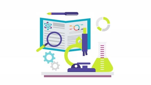 Flat Design Animated Infographic for Science and Research