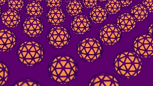 Abstract rotation of balls or spheres backdrop on contrasting background