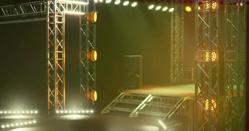 Animated Stage with Dynamic Flashing Lights Background Loop