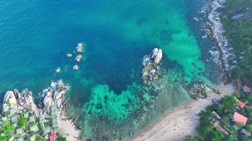 Beautiful island by an aerial view. 4K.