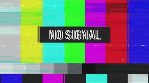 No Signal Glitch Effect Over Broadcast Test Pattern